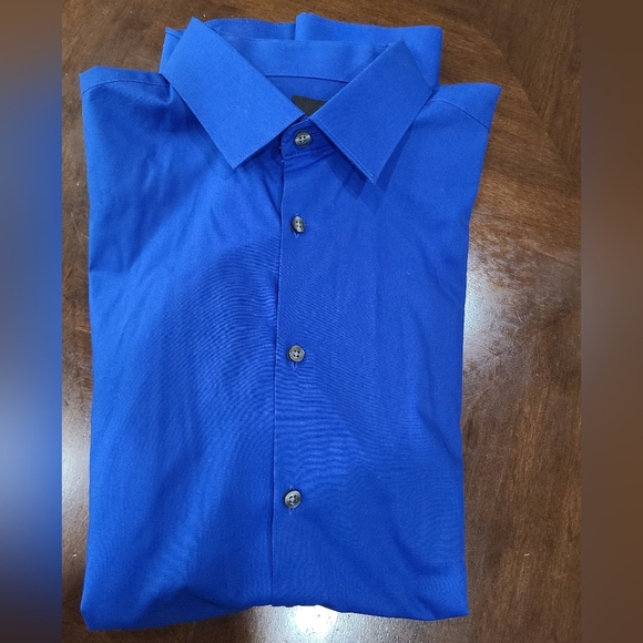 NWOT J.Ferrar  Men's Blue Dress Shirt Slim Fit Sz.16-16,5 (34-35) - Picture 5 of 9